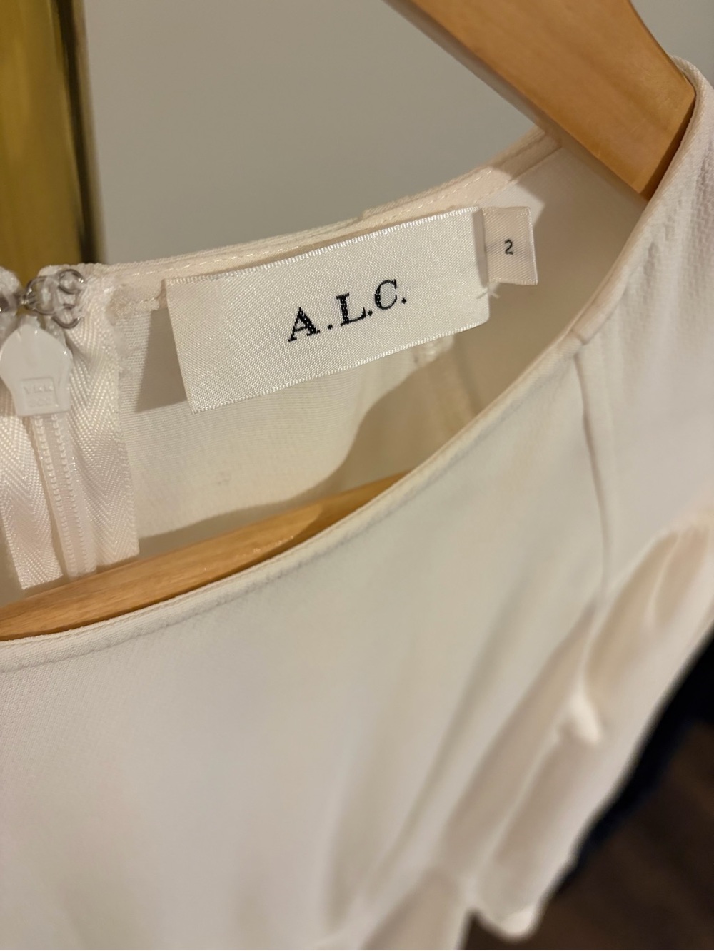 A.L.C. Renton White Puff-Sleeve Mini Dress Size 2 - Picture 8 of 9
